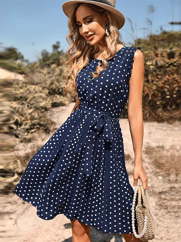 Royal Midikleid mit Polka Dot-Print